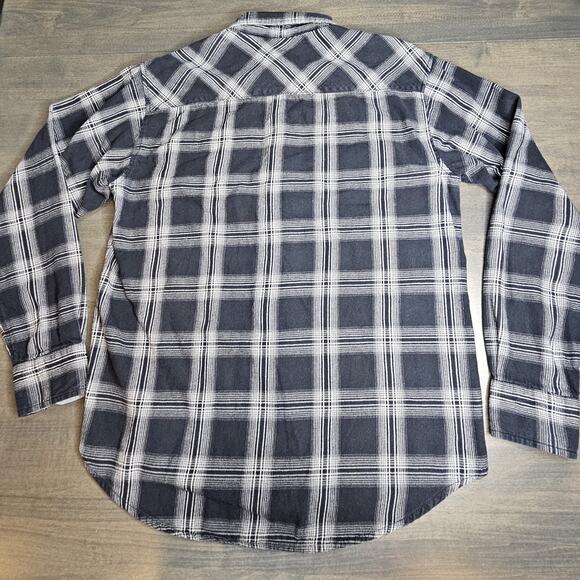 Noble Outfitters Men's Black Flannel Long Sleeve Button Up Shirt Size Medium - Picture 2 of 7
